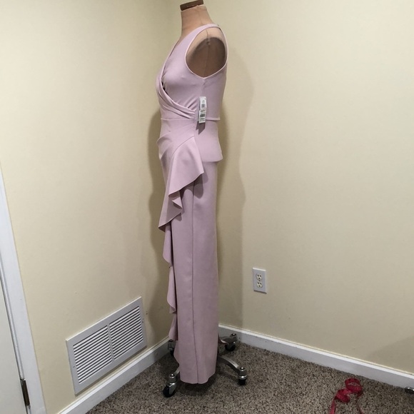 NWT Alex & Eve by Alex Evenings Maxi Dress Size 2 Blush Ruffle Gown - Picture 3 of 10